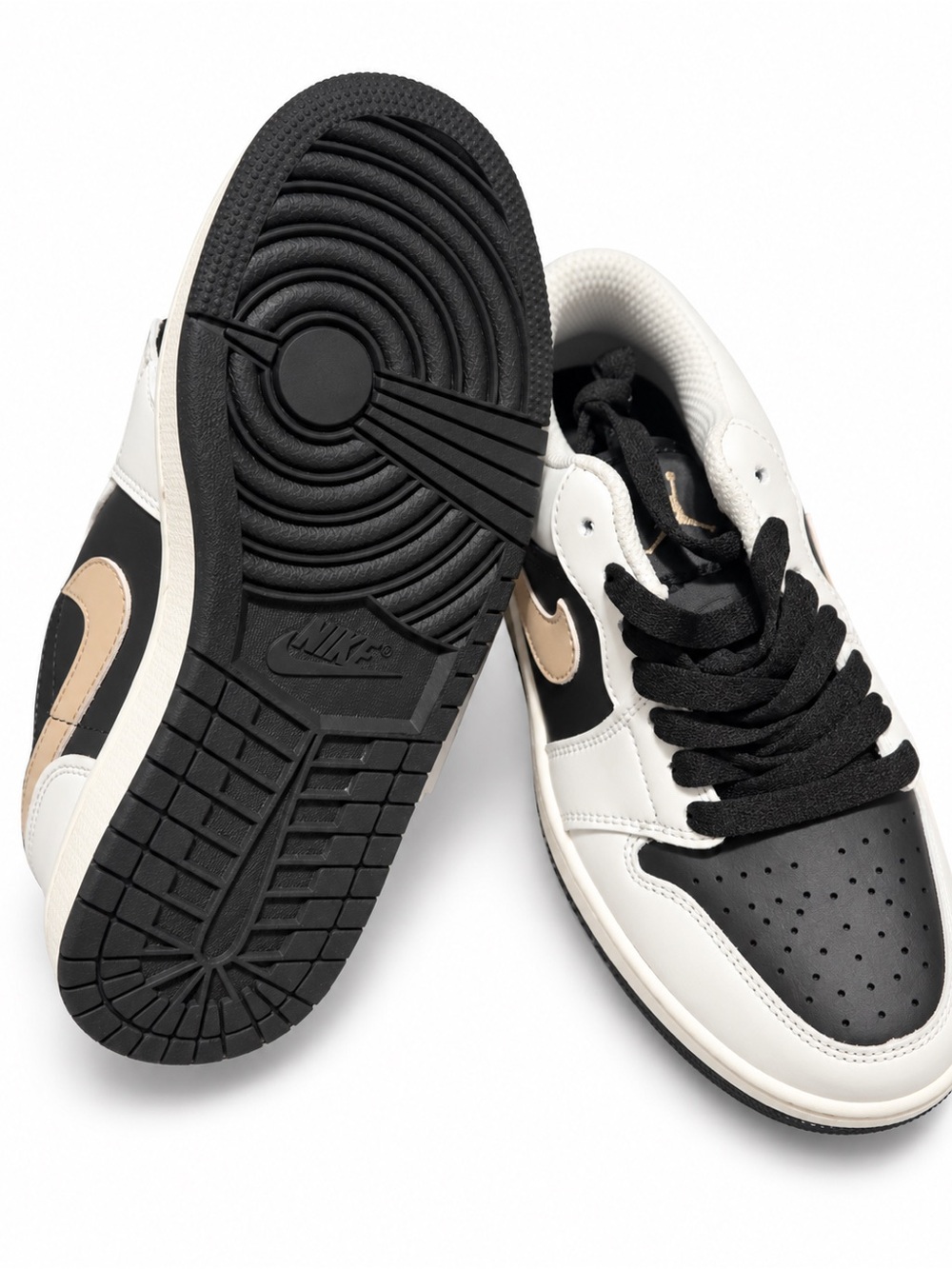 Nike Kids Black, Cream and Tan Low-Top Sneakers